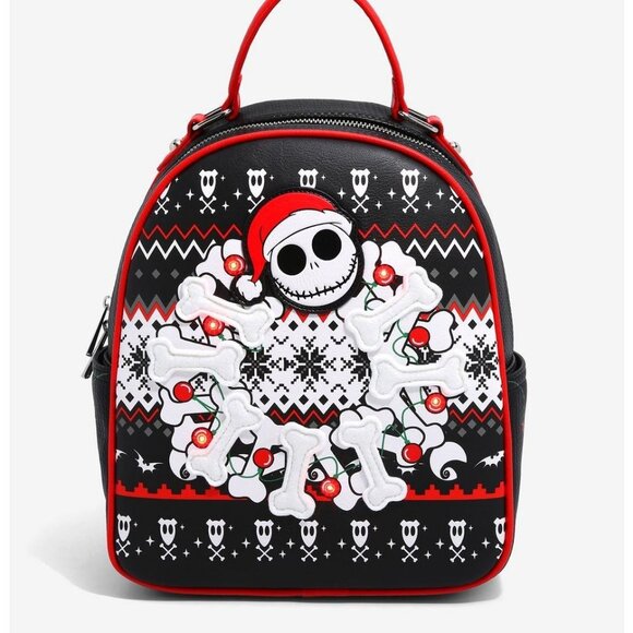 Disney The Nightmare Before Christmas Sweater Mini Backpack- Glow in the dark - Picture 1 of 5